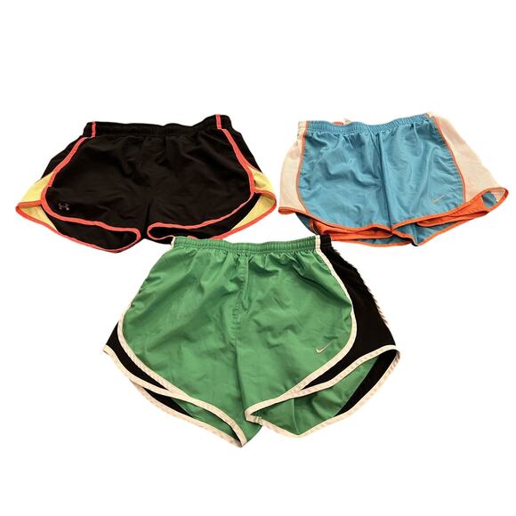 Lot of 3 Nike UA Womens Dri-Fit Lined Athletic Jogging Running Shorts Size XS - Picture 1 of 6